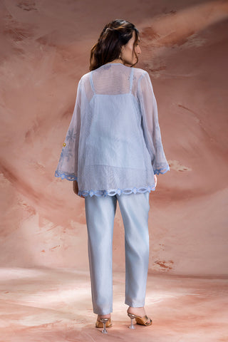 Powder Blue Alisa embroidered top with pants