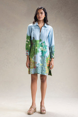 Blue Blume printed boxy dress