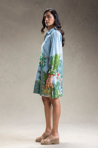 Blue Blume printed boxy dress