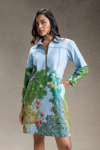 Blue Blume printed boxy dress