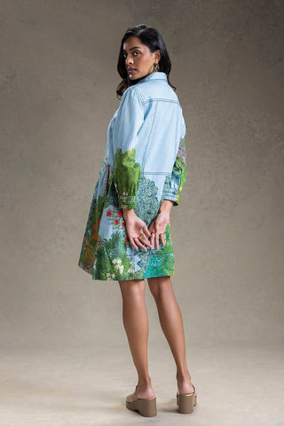 Blue Blume printed boxy dress