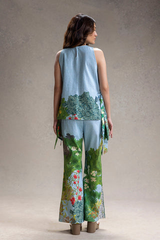 Blue Blume printed top with pants