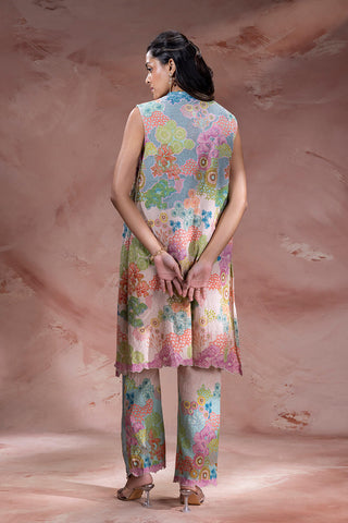 Pink Kaia embroidered jacket with pants