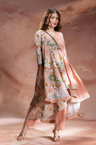 Dusky Pink Zeya asymmetric tunic with pants