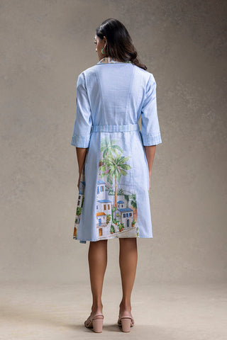 Blue Blume printed flared dress