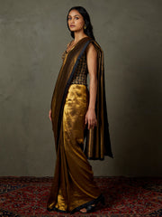 Black gold begum sari and stitched blouse