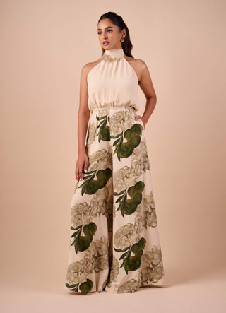 Light hue crepe jumpsuit