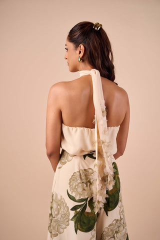 Light hue crepe jumpsuit