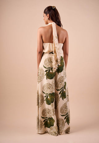 Light hue crepe jumpsuit