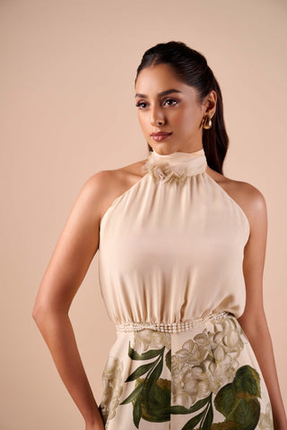 Light hue crepe jumpsuit