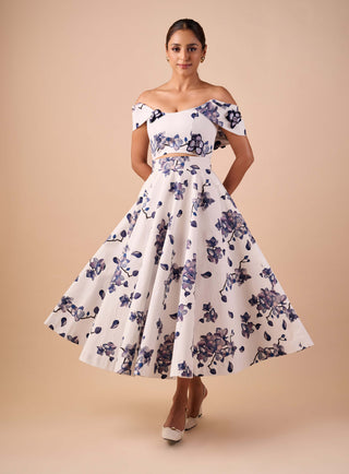 Orchid off-shoulder top and skirt