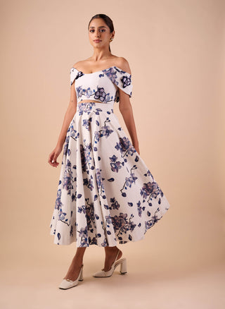 Orchid off-shoulder top and skirt