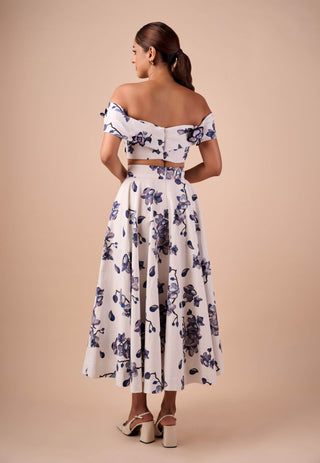 Orchid off-shoulder top and skirt