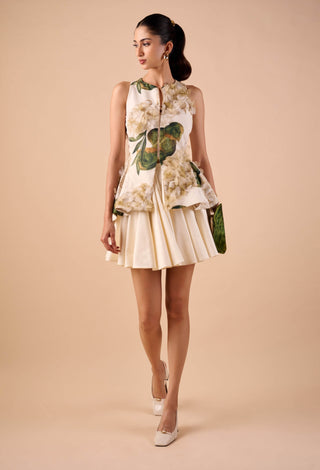 Hydrangea peplum top and skirt