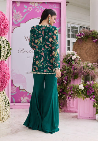 Sheena emerald green jacket and flared pants