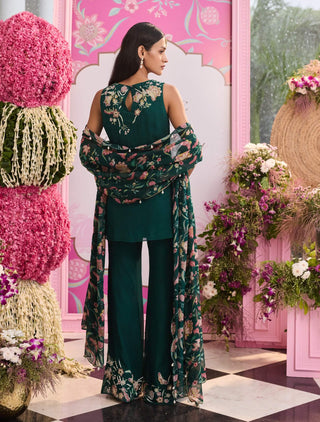 Rashi emerald green kurta pant set