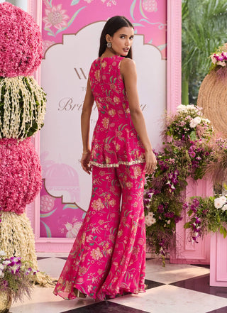 Mahima hot pink peplum and pants
