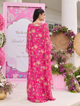 Mishi hot pink draped dress