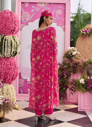 Myra hot pink kaftan pant set