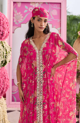 Myra hot pink kaftan pant set