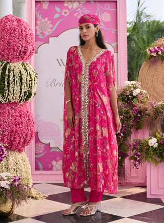 Myra hot pink kaftan pant set