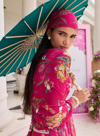 Naina hot pink corset lehenga set
