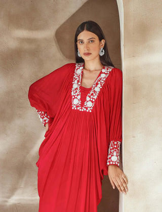 Seema Thukral-Rasberry Pink Embellished Kaftan-INDIASPOPUP.COM