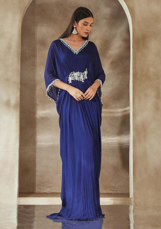 Seema Thukral-Electric Blue Embellished Kaftan-INDIASPOPUP.COM