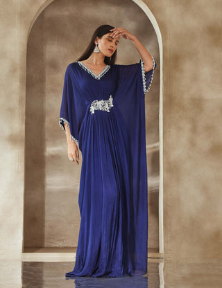 Seema Thukral-Electric Blue Embellished Kaftan-INDIASPOPUP.COM