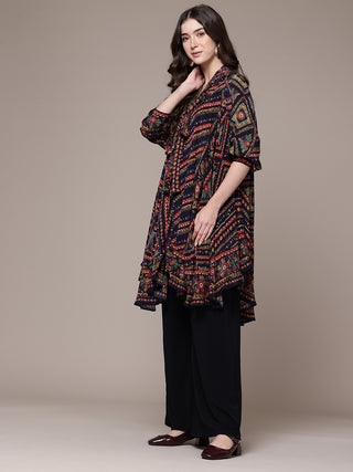 Black geometric printed kaftan