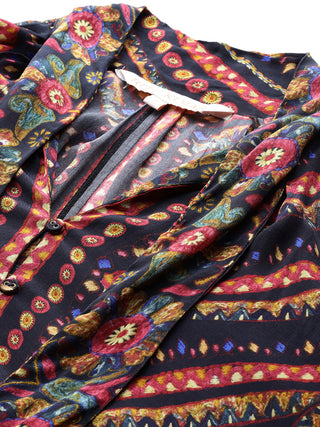 Black geometric printed kaftan