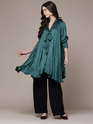 Teal solid full sleeve top