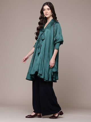 Teal solid full sleeve top