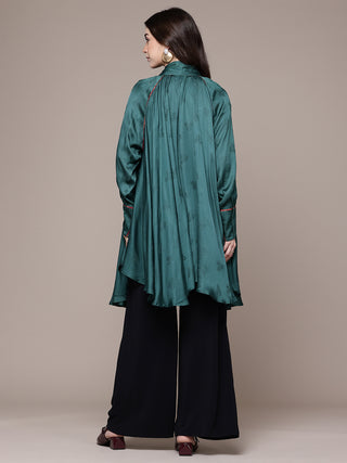 Teal solid full sleeve top