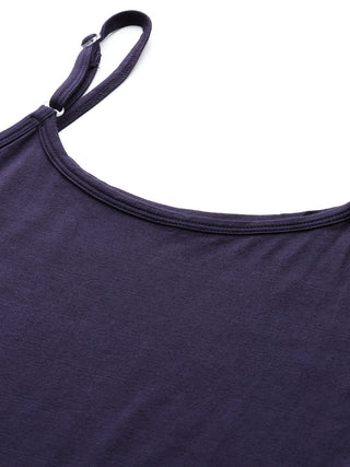 Blue solid full sleeve top with camisole