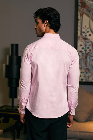 Pink Embroidered Dragon Shirt by Siddartha Tytler Men, available on Indiaspopup.com