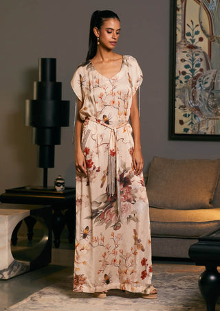 Bubmble Bee Printed Long Kaftan by Siddartha Tytler, available on Indiaspopup.com