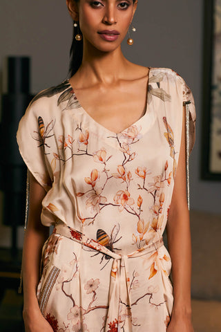 Bubmble Bee Printed Long Kaftan by Siddartha Tytler, available on Indiaspopup.com