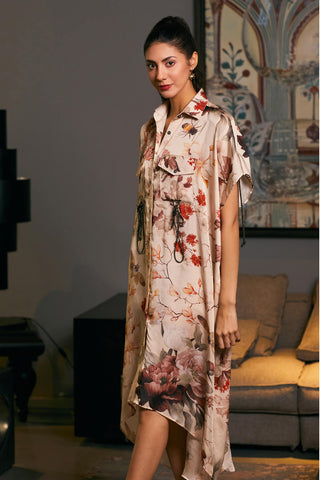 Bumble Bee Printed Oversized Kaftan Shirt by Siddartha Tytler, available on Indiaspopup.com