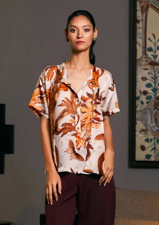 Snake Bamberg Satin Printed Top by Siddartha Tytler, available on Indiaspopup.com