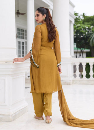 Shubham brass gold kurta salwar set