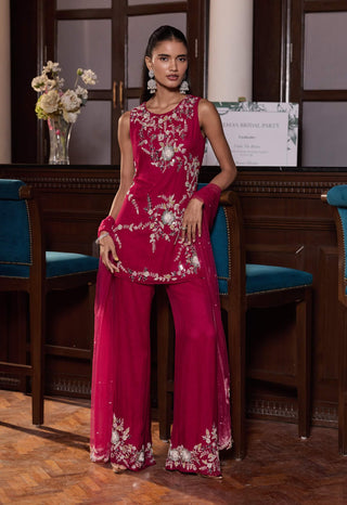 Anchal berry pink kurta pant set