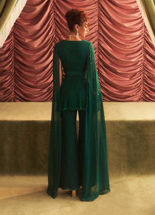 Seema emerald green peplum and pants