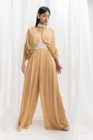 Seema Thukral-Dune Gold Embellished Jumpsuit-INDIASPOPUP.COM