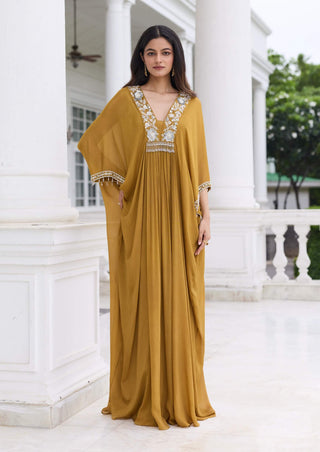 Shipra brass gold embellished kaftan