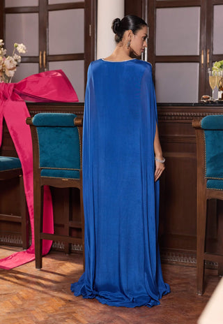 Kinaya electric blue embellished kaftan