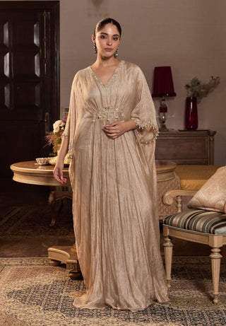 Kriti tissue gold embellished kaftan