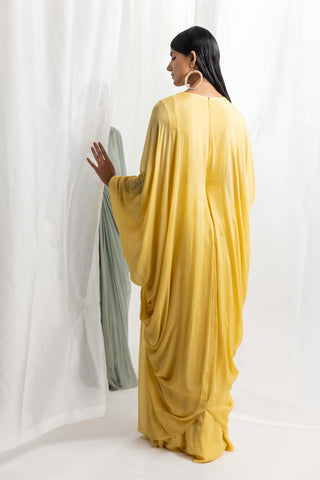 Seema Thukral-Yellow Embellished Kaftan-INDIASPOPUP.COM