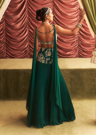 Sonal Emerald Green Lehenga And Blouse by Seema Thukral available on Indiaspopup.com