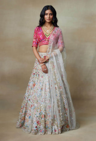 Sweetheart gray lehenga set